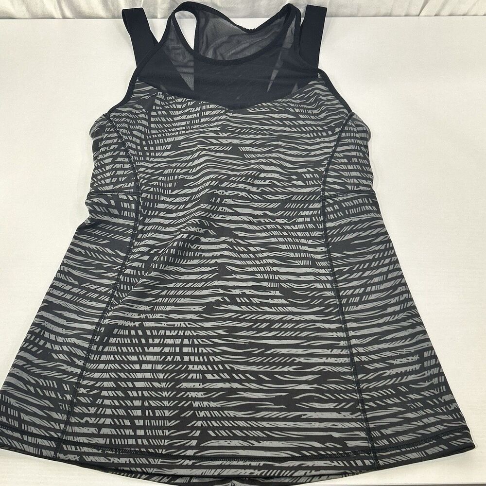 Lululemon Athletica Running in the City Tank Stripe Play Slate Black‎  Size 4